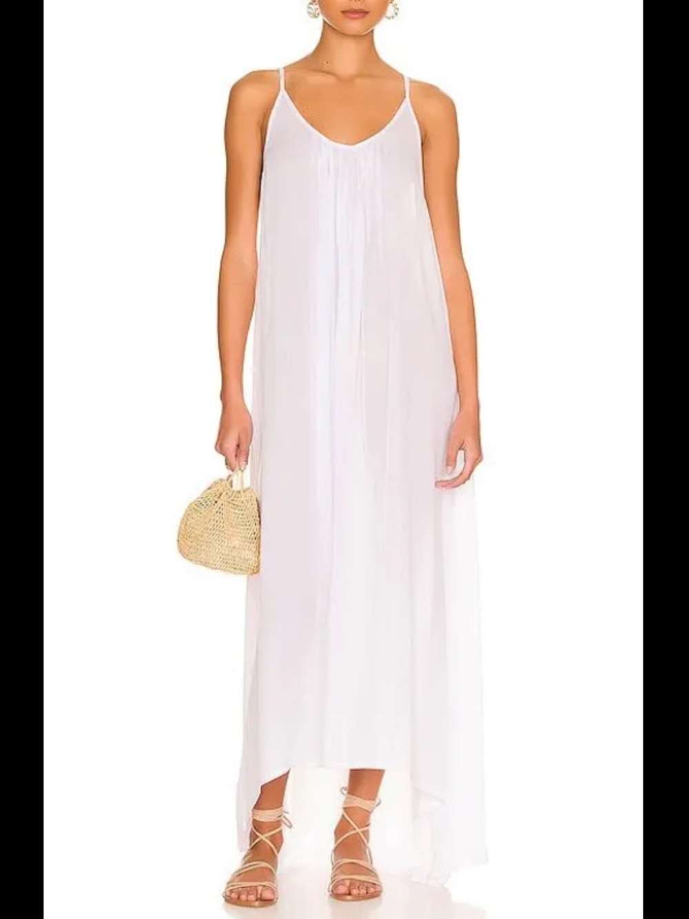 Mikoh Biarritz Low Back White Maxi Sleeveless Summer Dress Size 3 L Large